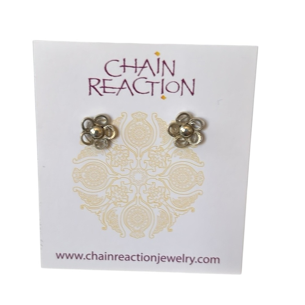 Sterling Silver Flower Post‎ Stud Earrings NWT
